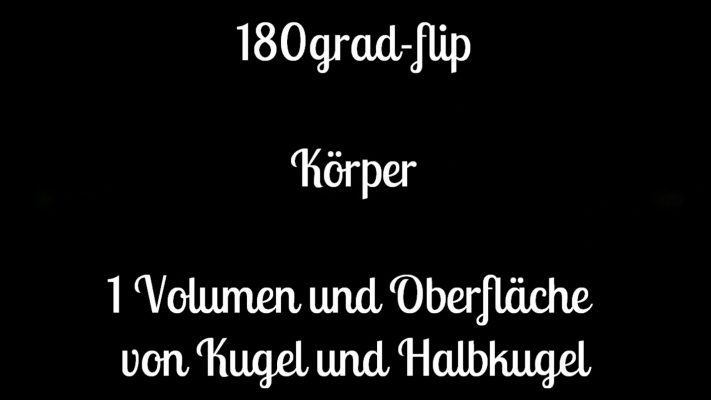 Volumen und Oberfläche von Kugel und Halbkugel