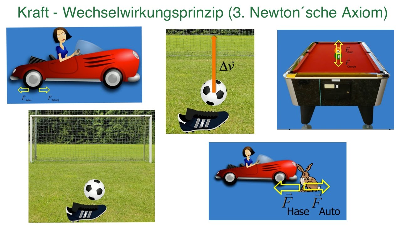 3 Newtonsche Gesetze Einfach Erklärt Kraft - Wechselwirkungsprinzip (3. Newton´sche Axiom) - Ein Ivi-Lernvideo